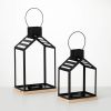 Sullivans 22.25" & 17" Black Metal Modern Lantern Set of 2