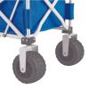 Folding All-Terrain Wide-Track Wheeled Beach Wagon;  Blue