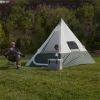 7-Person 1-Room Teepee Tent;  with Vented Rear Window;  Green