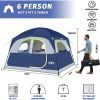 Tents 6 Person Waterproof Windproof Easy Setup,Double Layer Family Camping Tent with 1 Mesh Door-10'X9'X78in(H)