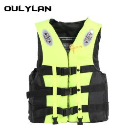 Oulylan Drifting Safety Vest Water Sports Fishing Water Ski Vest Kayaking Boating Swimming Adults Life Jacket Safety Life Vest (Color: Yellow, size: M)