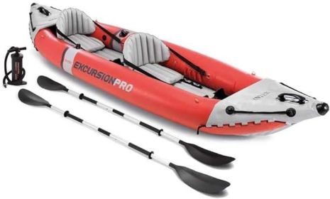 INTEX Excursion Pro Inflatable Kayak Series: Includes Deluxe 86in Kayak Paddles and High-Output Pump ‚Äì SuperTough PVC (Color: 2-Person)